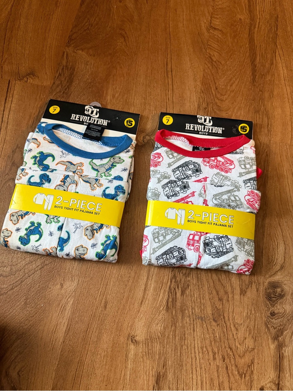 Revolution Boys 2-Piece Dino & Truck Pajama Sets -lot